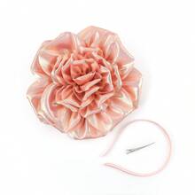 1Pc Rose Flower Brooches Lapel Pins Dainty Satin Fabric Brooch Pin For Women Wedding Tea Party Dance 2-In-1 Headbands - A - View 13