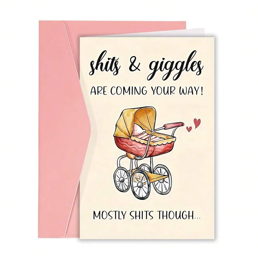 1pc Lovely New Baby Congratulations Card Funny Baby Shower New Baby Card - Sets - View 1
