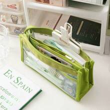 1pc 6-Layer Large Capacity Transparent Stationery Bag, Durable Pencil Case For Students - Multicolor - View 9