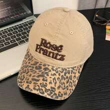 时尚豹纹棒球帽，复古美式宽檐棒球帽，适合生日派对 - A - 查看 9