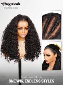 MEGALOOK Tóc giả ren phía trước kiểu sóng nước 3 phần 13x6, 100% tóc thật, có dây rút điều chỉnh, ren trong suốt, vẻ ngoài tự nhiên và chân thực, phù hợp cho công sở hàng ngày, Halloween, tiệc tùng, phong cách Y2K, kỳ nghỉ, ngoài trời, trường học, Giáng sinh, đám cưới và các dịp khác. - SNatural - Xem 3