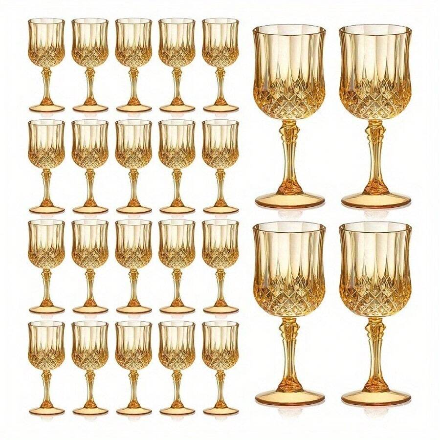 12/6/3/1个 8盎司金色图案香槟杯，经久耐用，不易碎，可重复使用，适用于各种活动、派对、餐厅、婚礼、周年纪念日、庆典等场合。也适用于果汁、咖啡、香槟等饮品。适用于咖啡馆、家庭、餐厅、派对、舞会等场所。父亲节礼物、母亲节礼物、送给朋友、男女朋友、家人、老师、同事的礼物。 - 查看 1