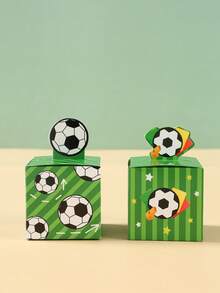 24 pièces Boîtes cadeaux thème football, boîtes à bonbons d'anniversaire football, boîtes d'emballage cadeaux, boîtes de cuisson, boîtes à collation pour salle de cinéma maison, faveurs de fête d'anniversaire, décorations d'anniversaire, décorations de Coupe du monde, fournitures de soirée jeux en famille, fournitures de fête de football, décoration maison, décoration de table de cuisine, cadeaux pour fans de football - Vert - Voir 2