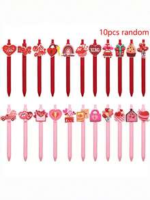 10/20支随机优雅粉色和红色情人节母亲节圆珠笔 - 耐用、书写流畅，非常适合办公和礼品包装，母亲节情人节礼物 - 原子筆 - 查看 10