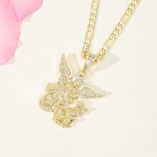 1pc Meaningful Catholic Gift, Gold St. Michael Necklace With Adjustable Heart Extension, Ideal For Baptism, Graduation & Christmas - Gold 55+5 - View 2