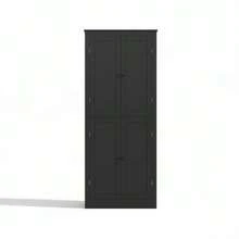 Kitchen Cabinet, Multifunctional Tall Cabinet, Sideboard With Two Shelf Doors, Storage Compartments And Internal Drawer, 182 * 40 * 75, Suitable For Kitchen, Dining Room And Living Room. - 黑色 - 查看 12