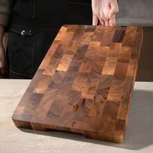 1pc Premium Acacia Wood Cutting Board - Double-Sided Use, Durable And Hygienic, Kitchen Essential, Suitable For Meat, Cheese, Bread, Vegetables And Fruits - Rustic Design, Natural Wood Grain, Suitable For Home And Professional Use, Food Preparation | - Rust Brown - View 3