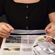 1片装页面放大镜，3倍轻便光学塑料菲涅尔透镜书签式平面放大镜，适用于老年人和低视力人士阅读小字印刷品、地图和书籍。 - A - 查看 7