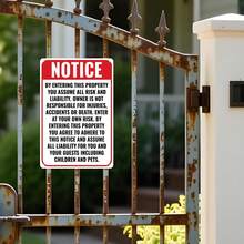 [2D Flat] 1pc Metal Sign, With "Enter At Your Own Risk" - We Do Not Assume Any Responsibility For Accidents Or Injuries. This Decorative Wall Plaque Measures 20*30cm/8*12in, Unframed, Making It A Great Gift Idea - Multicolor - View 6
