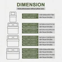 2/3件套花卉、条纹和格子图案被套套装，包含1个被套和1/2个枕套（不含填充物），面料柔软透气，可机洗，适用于双人床、大号床和特大号床，可机洗。 - 淡綠 - 查看 4