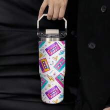 1pc/5pcs 30ozMint Green Cute Ducks Insulated Coffee Tumbler With Strap - Kawaii Duckling Travel Mug For Animal Lovers, Girls & Daily Use. - White - View 10