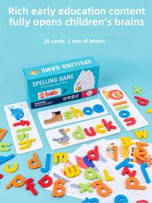 1PC Alphabet Flash Cards, ABC Learning Toys, Wooden Letters Blocks Sight Words Matching Game, Montessori Educational Toys For 3+ Year Old, Girls And Boys Kids Preschool Learning Activities - Multicolor - View 13