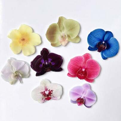 Cute Flower Orchid Acrylic Refrigerator Magnets, Display Board Magnetic Stickers