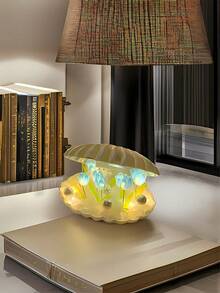 1pc Shell Tulip Night Light, DIY Tulip Decor Lamp, Battery Operated, Suitable For Indoor Living Room, Bedroom, Desk, Girl's Room, Office, Bookshelf Decor, Party & Holiday Decoration, Beautiful Birthday Gift - Shell - View 12