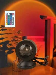 1pc LED Projection Ambient Light, USB Power Supply, Home Decoration Sunset Ambient Light, Wall And Ceiling Decoration, Sunset Orange Light And Shadow Effect, Children's Bedroom Bedside Table Decoration Ambient Light, Baby Room Decoration Light, Valentine's Day Decoration Light, Suitable For Indoor, Bedroom - Multicolor - View 12