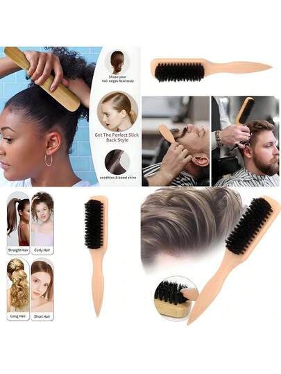 1pc Unisex Hair Comb/Beard Brush, Fragrance-Free Professional Hair Styling Comb, Gradient Comb And Haircut Cleaning Brush, Smooth Grooming Tool, Thick/Thin Hair Brush, Suitable For National Day, Bathroom, Scalp Massage, Back To School, Travel & Holiday, Daily Life, Valentine's Day