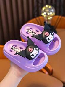 SANRIO 1 đôi dép hoạt hình cho trẻ em, dép mùa hè thoáng khí chống trượt cho bé gái, đế mềm, thích hợp cho nhà tắm và phòng ngủ. - Màu tím - Xem 2