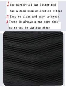 1pc EVA Double-Layer Integrated Single-Entrance Cat Litter Mat, Washable Litter Trapping Mat, Waterproof Urine-Proof Pad, Honeycomb Design Helps Collect Waste, Suitable For Various Cat Litters & Litter Boxes - Black - View 6