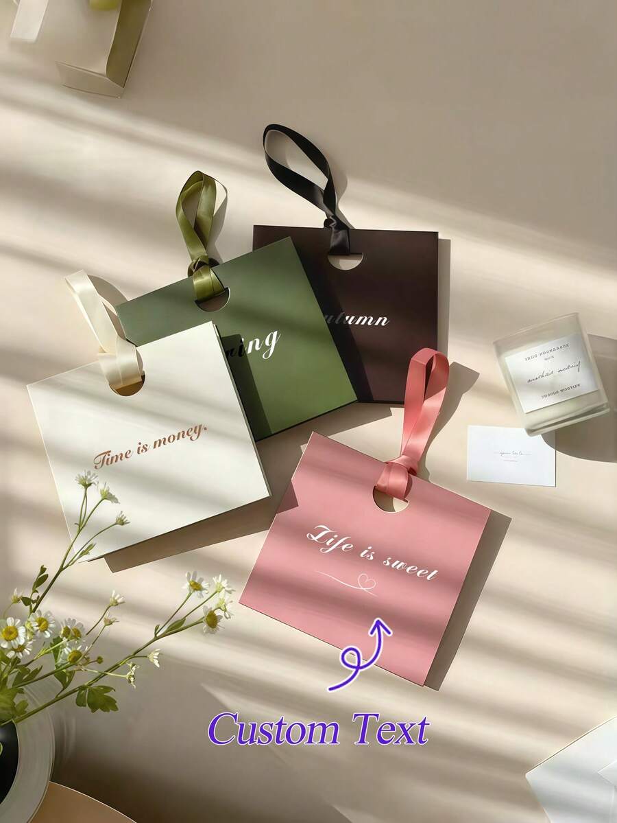 10/30个装定制纸质礼品袋，可定制名称，高品质袋子，珠宝购物袋，适用于奢侈品、结婚礼物、生日礼物、母亲节礼物和其他礼品包装。