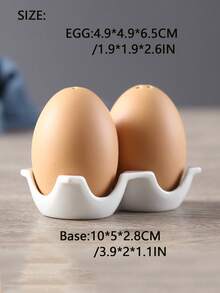 New Egg-Shaped Ceramic Seasoning Jar, Creative Ceramic Condiment Bottle For Kitchen And Dining, Spice, Salt, Pepper Shaker - Multicolor - View 2