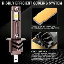 TOAUTO 2 buc 80W 30000LM H1 becuri LED pentru faruri CANBUS mini lampă 1:1 dimensiune nouă wireless H1 lumină de ceață cu ventilator auto LED plug & play 6500K 12V - A - Vizualizare 5