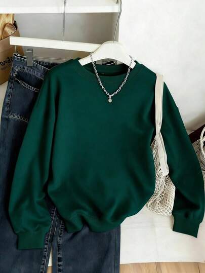 Mujer004 Sudadera de cuello redondo para mujer invierno sudadera de manga larga cómoda suave Sudadera elegante y versátil, perfecta para combinaciones variadas, ideal para cualquier ocasión diaria