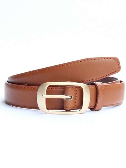 1条休闲纯色PU皮腰带，百搭牛仔裤和西装，适合春秋季穿着