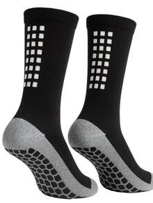 Set Of 3 Breathable Socks For Sports, Training And Running, Non-Slip, Comfortable And Stylish - Black-black-black - View 4