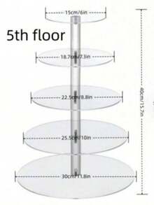 透明亚克力圆形纸杯蛋糕架，婚礼纸杯蛋糕塔架，甜品桌纸杯蛋糕展示架，生日派对纸杯蛋糕多层支架 - 無色 - 查看 7
