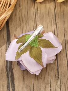 3个夏季波西米亚风7厘米仿卷叶玫瑰发夹，鸭嘴夹侧夹，日常摄影道具，旅行海滩度假发饰 - 彩色 - 查看 7