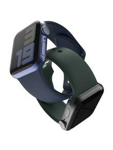 4条透气表带，兼容 38/40/41/42/44/45/46/49mm Series 11/10/9/8/7/6/SE/SE2/SE3/Ultra 2/Ultra 3 - 健身必备，送给亲人的贴心礼物 - 黑色/煙紫/星光/奶茶 - 查看 6