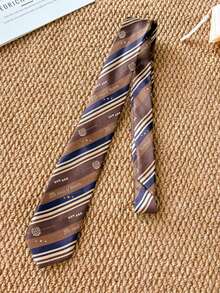 1件时尚棕色格子领带，复古2026新款腰带，优雅裤装/服装配饰 - 彩色 - 查看 8