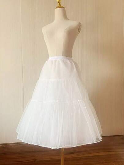 Adjustable Lolita Petticoat, 80cm/70cm/60cm/40cm/30cm Length, 2-Layer/4-Layer Crystal Tulle Underskirt, Soft Girl Fluffy Skirt, Suitable For Wedding, Party, Cosplay
