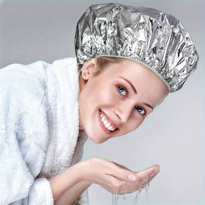 12 Deep Conditioning Caps Aluminum Foil Reusable Caps Hair Dye Bath Cap - High Quality Aluminum Foil Care Hair Cap, Suitable For All Hairstyles, Compatible With Bathroom Shower, Hair Dyeing Beauty Styling Use