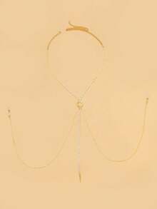 1 chiếc dây chuyền đeo quanh người trang trí tua rua và đá lấp lánh, phụ kiện thời trang gợi cảm dành cho phụ nữ dự tiệc đêm. - hình học - Xem 9