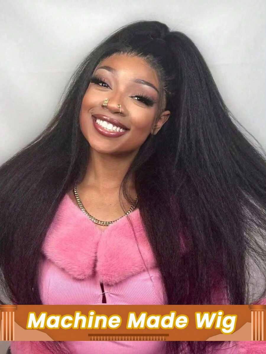 180% Density 3-In-1 Reversible Headband Wig For Women, Human Hair Straight Wig, Detachable & Adjustable With Drawstring, Seamless Clip-On Half Wig - Natural Black - View 1