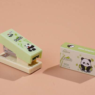 Grapadora de escritorio mini con 400 grapas - Serie Panda Grapadora portátil, conveniente para llevar y fácil de usar
