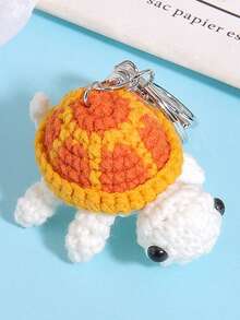 1pc Handmade Crochet Cute Turtle Plush Keychain, Bag Charm. The Best Gift For Family, Friends And Classmates - Multicolor - View 10