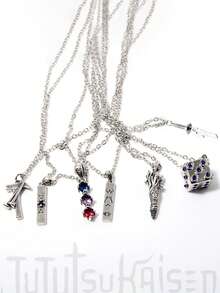 Jujutsu Kaisen 1件动漫不锈钢恶魔之眼骰子吊坠项链，时尚朋克风项链吊坠，适合五条悟、悠仁、宿傩、野蔷薇、惠等角色，可爱、时尚、个性化、百搭，适合情侣、生日礼物、男女通用项链，适合搭配卫衣、连帽衫、衬衫、T恤、西装等。 - A - 查看 2