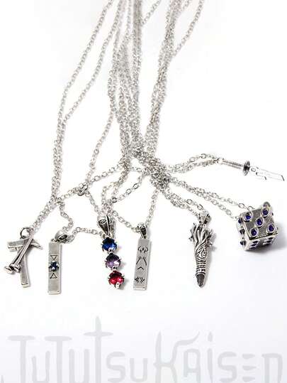 Jujutsu Kaisen 1 pieza Colgante de collar de dados con ojo del diablo de acero inoxidable estilo anime, colgante de collar de estilo punk a la moda, adecuado para fans de Gojo, Yuji, Sukuna, Nobara, Megumi, lindo, elegante, personalizado, versátil, adecuado para parejas, regalo de cumpleaños, collar unisex, adecuado para sudadera, sudadera con capucha, camisa, camiseta, traje, etc.