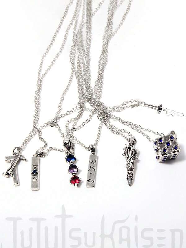 Jujutsu Kaisen 1pc Anime Stainless Steel Devil's Eye Dice Pendant Necklace, Fashionable Punk Style Necklace Pendant, Suitable For Gojo, Yuji, Sukuna, Nobara, Megumi, Fans, Cute, Stylish, Personalized, , Versatile, Suitable For Couples, Birthday Gift, Unisex Necklace, Suitable For Sweatshirt, Hoodie, Shirt, T-Shirt, Suit, Etc.