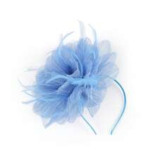 1pc Fascinator For Women Flower Feather Mesh Hair Accessory Kentucky Derby Wedding Hat Tea Party Hat Hair Clip And Headband - 彩色 - 查看 12