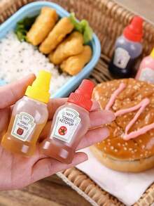 1个迷你调味瓶，沙拉酱番茄酱可重复灌装塑料挤压式调味瓶，款式随机 - 彩色 - 查看 4