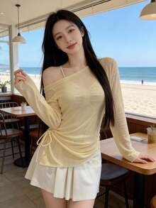 Women Bikini Sets - Yellowish-white - View 1