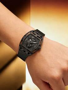 Guess Men's Quartz Watch, Quartz Movement, Leather Strap, Stainless Steel Case, Suitable For Daily Gatherings And Other Occasions GW0500G2 - Black - View 4