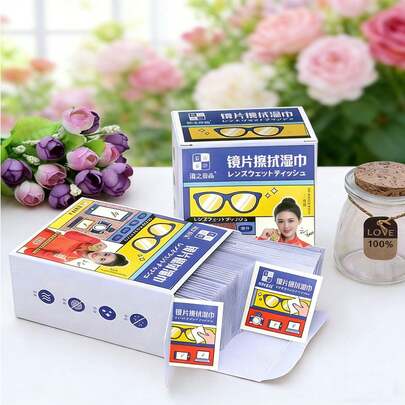 100 قطعة من مناديل تنظيف النظارات متعددة الأغراض - مناديل مناسبة لتنظيف عدسات النظارات والكاميرات وشاشات الهواتف وغيرها