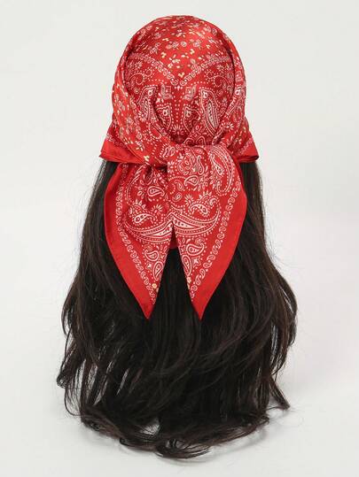 1pc Bandana Headscarf, Silky Cashew Print Neckerchief, Fashion Headband/Neck Scarf For Women, Suitable For Daily Use,Beach,Holiday