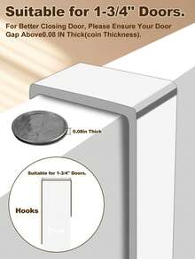 重型门挂钩，大号门挂式毛巾架，带 8/7/6 个挂钩，经久耐用，易于安装，适用于浴室、卧室、厨房，可悬挂毛巾、外套等。 - 白色 - 查看 7
