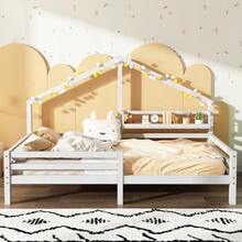 Upholstered Bed 90 X 200 Cm, Bed Frame With Slatted Base And Headboard, Double Upholstered Bed, Dark Green Velvet Covering, Timeless Modern Design, Children's Bed - White - View 11