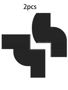 1件/2件/4件装男士胡须造型修剪套装，包含胡须造型模板、带尺子的发型设计卡、染发喷雾设计尺、可弯曲造型设计卡、带刻度的侧边修剪工具和精准染发喷雾修剪卡 - 彩色 - 查看 13